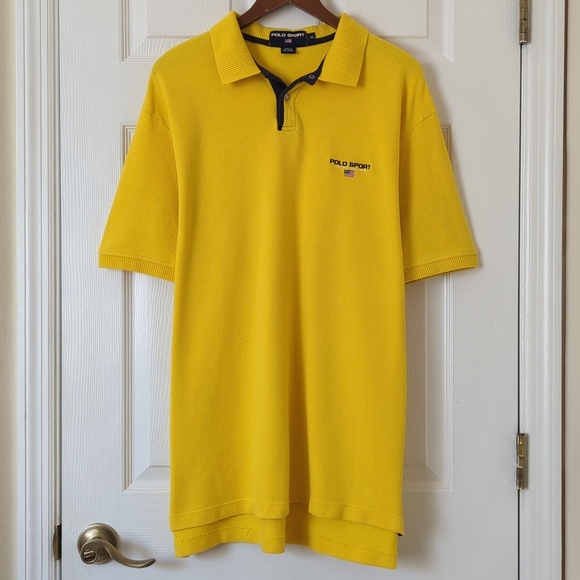Polo Ralph Lauren Other - Polo Sport Ralph Lauren 90's Vintage Classic Short Sleeve Henley Shirt Yellow XL